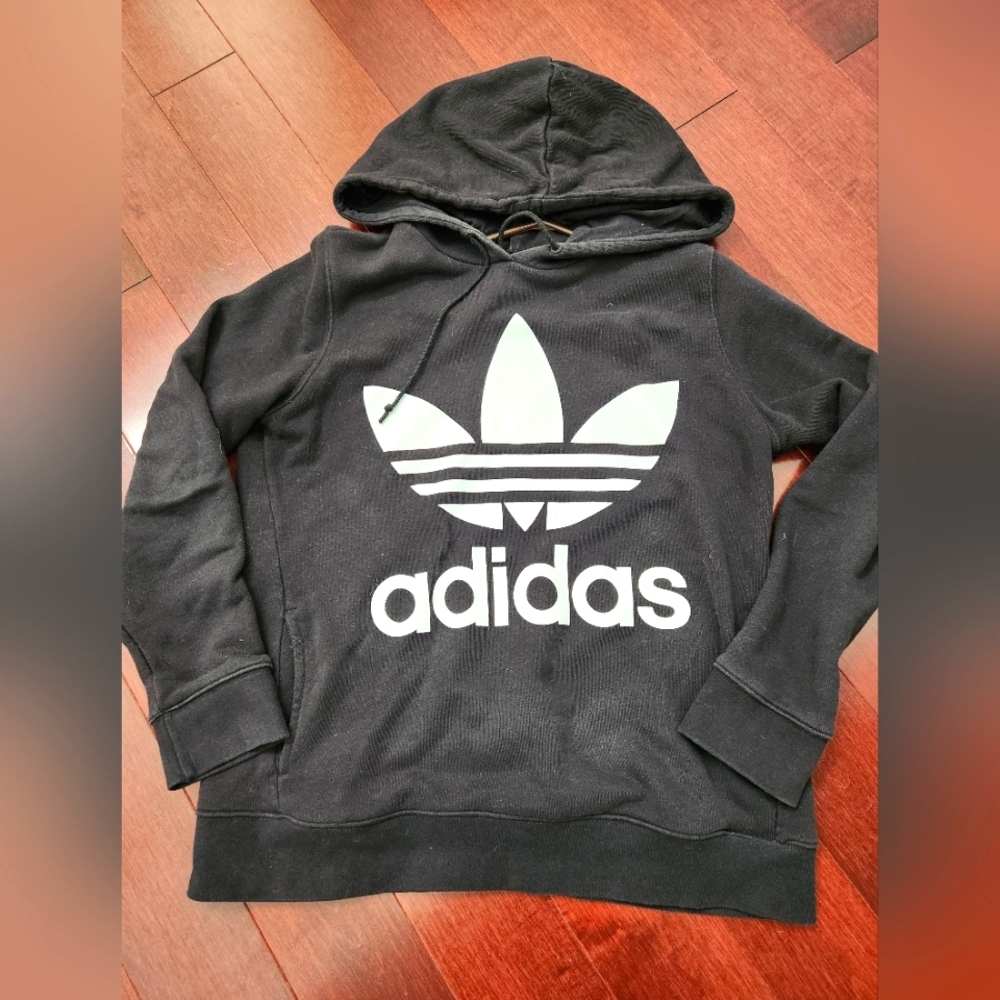 Black Addidas logo hoodie